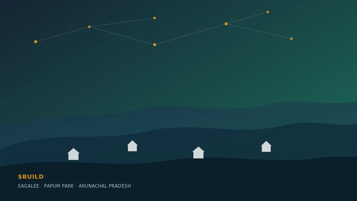 Rural terrain illustration representing a development programme in Sagalee, Arunachal Pradesh